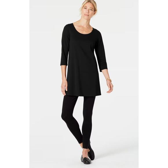 Pure J. Jill Ballet Sleeve Thigh Length Tunic Black 3/4 Sleeve Size Small Tall - Picture 4 of 10